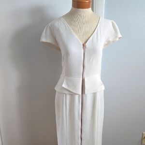 Elegant Cream Peplum Dress